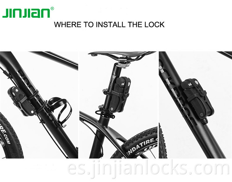 Bloqueo de bicicleta plegable endurecido Bloqueo de la cadena de seguridad de la bicicleta antirrobo con 8 barras de acero inoxidable de alta seguridad CLAQUETA PLOTABLE